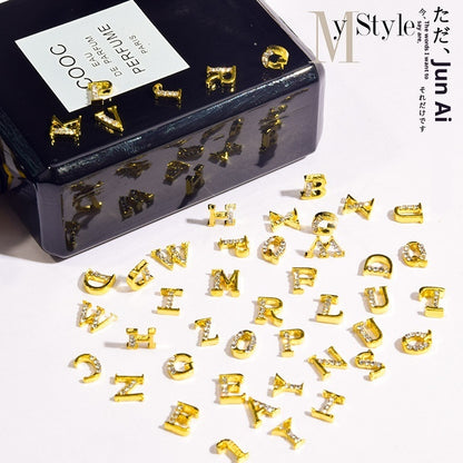 26 Buchstaben Legierung Nagelornament Nagelkristall