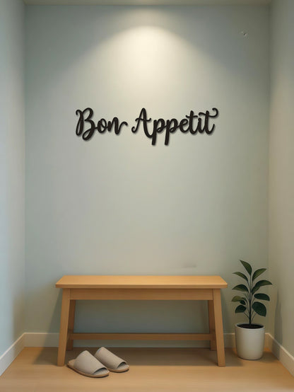 2-teiliges Wandbild für die Landhausküche, „Appetite Wall Bon Appetit“-Metallschild