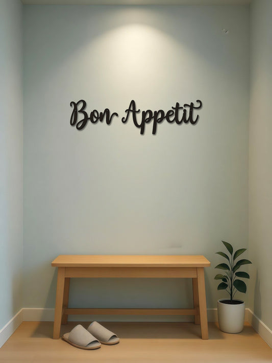 2-teiliges Wandbild für die Landhausküche, „Appetite Wall Bon Appetit“-Metallschild