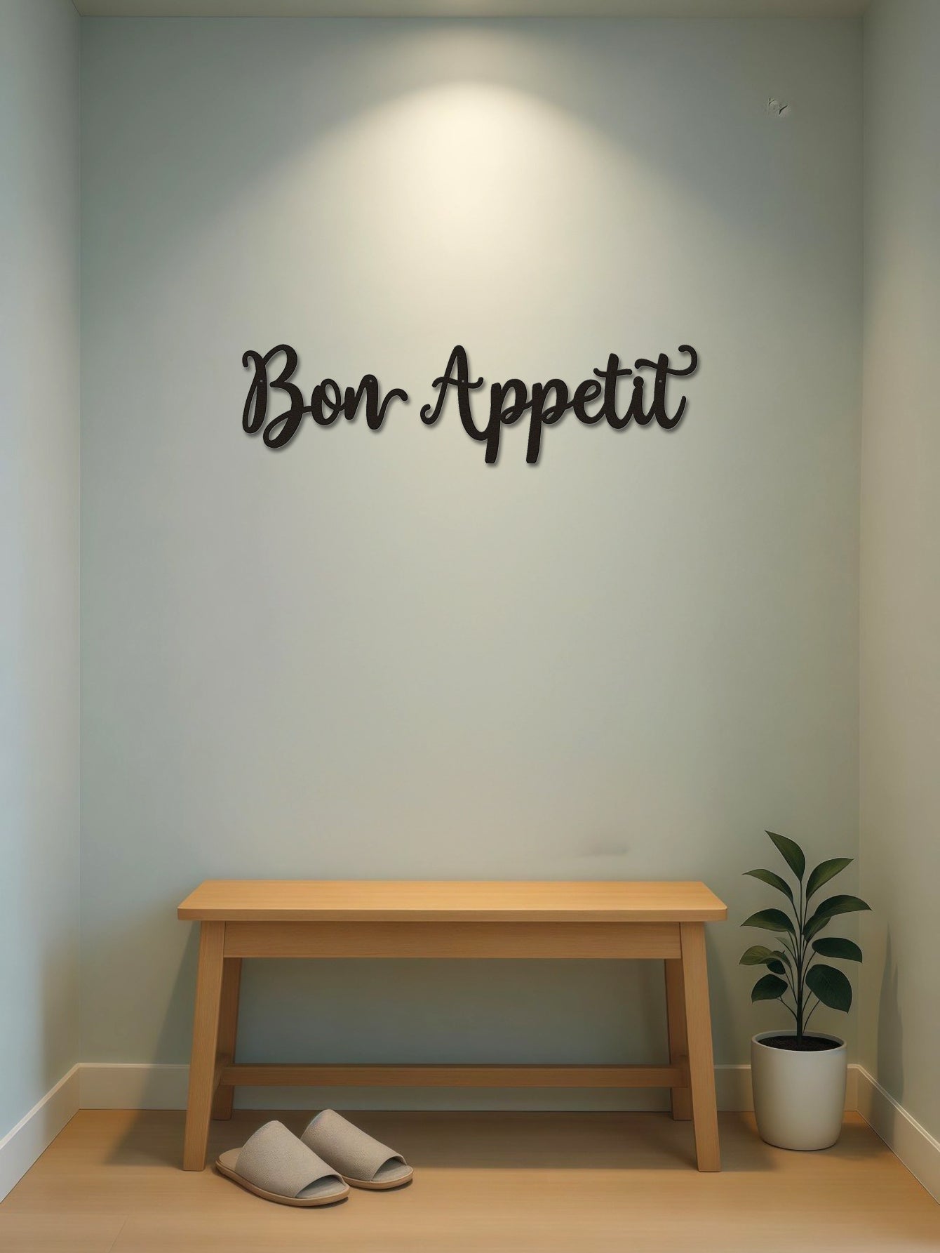 2-teiliges Wandbild für die Landhausküche, „Appetite Wall Bon Appetit“-Metallschild