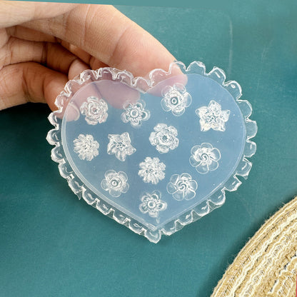 Silikon-Manikürform mit Blumenmotiv (nicht weißlich)