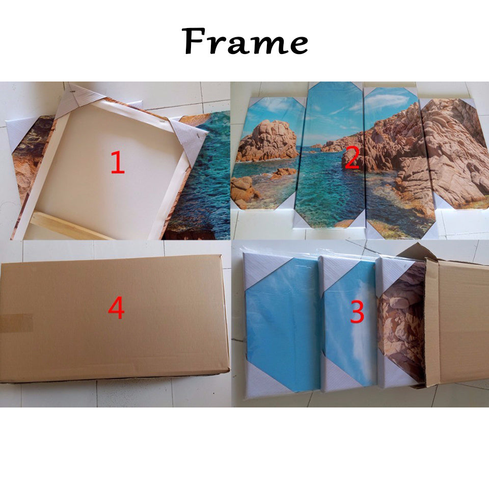 Sunset Beach Waves 5 Panel Wall Art HD