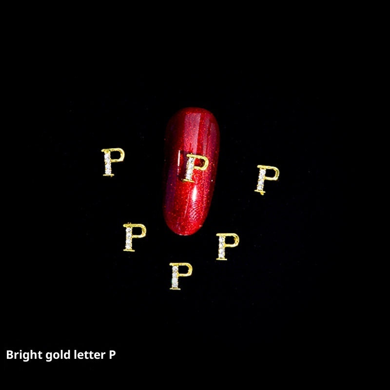 26 Buchstaben Legierung Nagelornament Nagelkristall