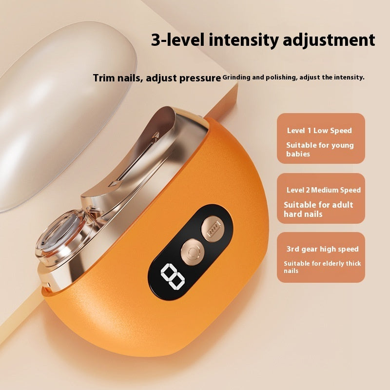 Elektrischer Nagelknipser, wiederaufladbar, für den Haushalt, mit Einklemmschutz zum Schneiden und Schleifen