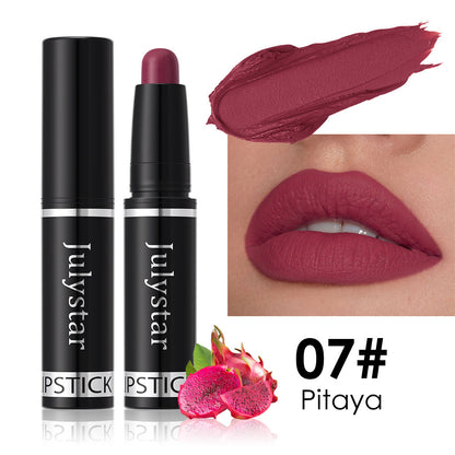 Lippenstift mit mattem Finish, drehbar, samtig, langanhaltend, hinterlässt keine Flecken auf dem Becher