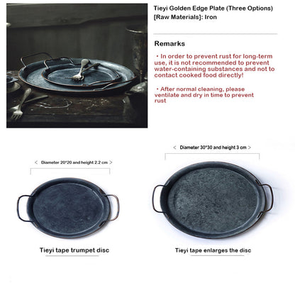 Kreatives Tablett aus Schmiedeeisen für Brot, Haushaltsdekoration im Retro-Stil