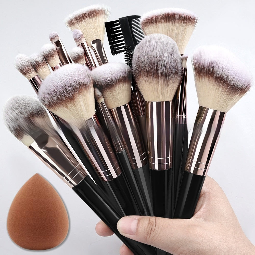 Black Makeup Brush Suit Foundation Eyeshadow Highlight