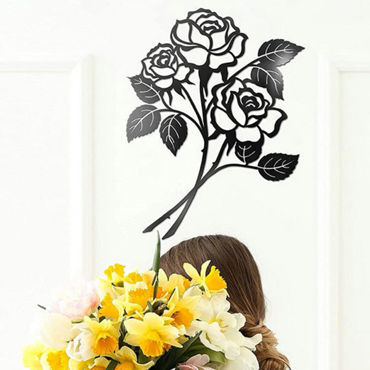 Metallrosen-Wanddekoration, Wandbehang aus Eisen