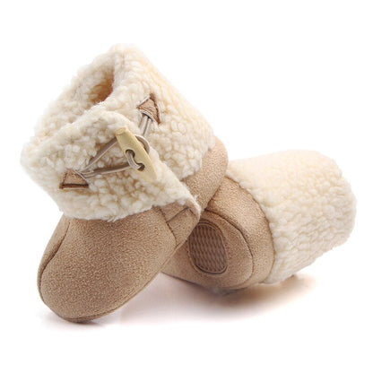 Fashion Winter Baby Boots Infant Girls Boys Warm Ankle Snow Boots Toddler Fur Plush Insole Buckle Boots Shoes