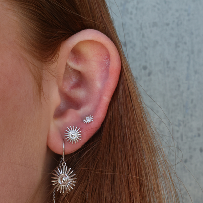 Sunshine Simple Earring Stud / Single Stud - Polished Sterling Silver
