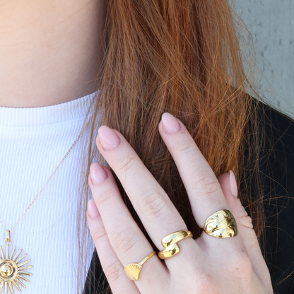 Wavy Ring - Polished Gold Plated Sterling Silver