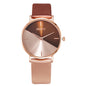 Top brand women's watch leather Rose gold female clock luxury brand design women