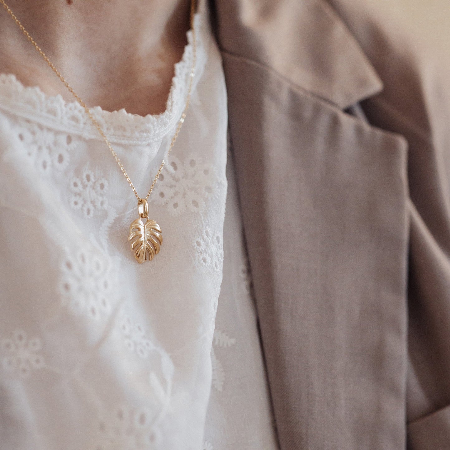 Rainforest Earring Pendant - Polished Gold Plated Sterling Silver