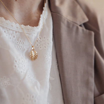 Rainforest Earring Pendant - Polished Gold Plated Sterling Silver