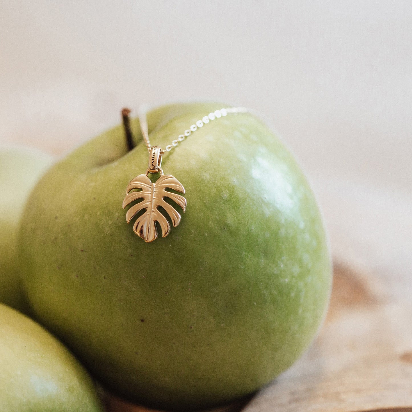 Rainforest Earring Pendant - Polished Gold Plated Sterling Silver