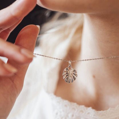 Rainforest Earring Pendant - Polished Sterling Silver