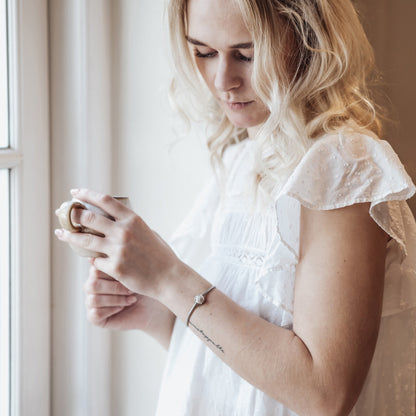 Marguerite - Charm 4 mm with Bracelet - Blankpoleret Sterling Sølv