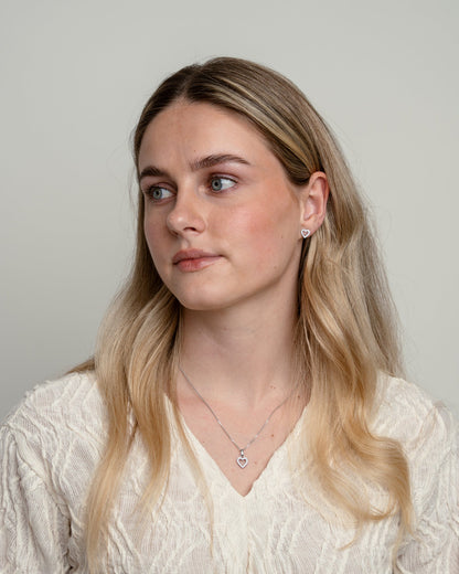 Shimmery Heart sæt, Gold Plated