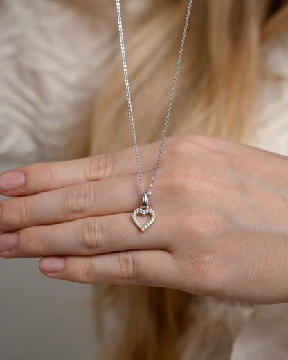 Shimmery Heart Smykkesæt - Gold Plated Sterling Silver with Cubic Zirkonia