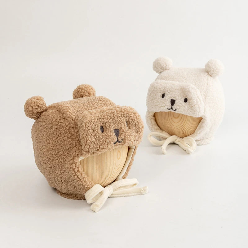 Hundemütze für Französische Bulldoggen und Englische Bulldoggen, Plüschmütze, Wintermütze, warme, niedliche Bärenmütze, Cartoon-Mütze für Welpen und Haustiere