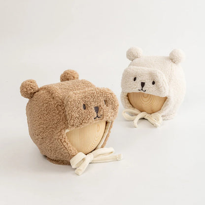 Hundemütze für Französische Bulldoggen und Englische Bulldoggen, Plüschmütze, Wintermütze, warme, niedliche Bärenmütze, Cartoon-Mütze für Welpen und Haustiere