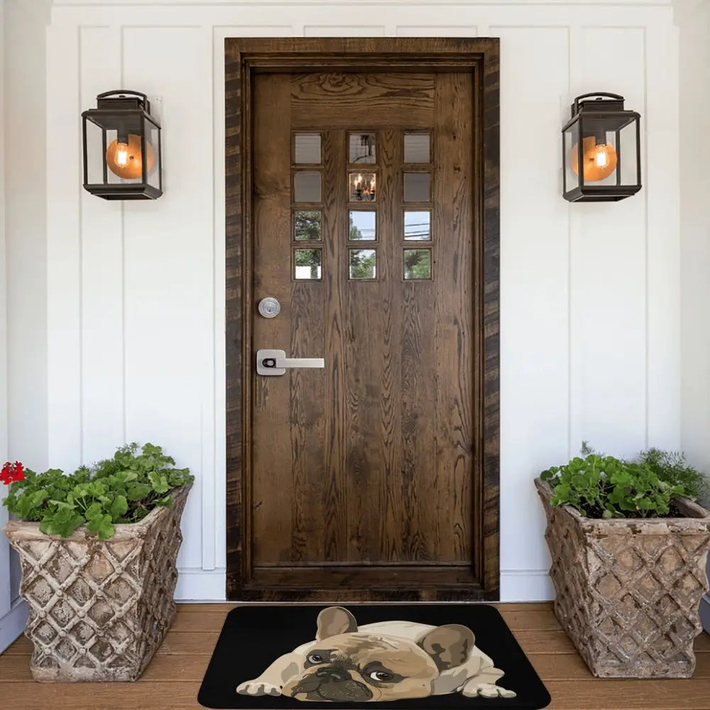 Custom Cute French Bulldog Doormat Anti-Slip Entrance Kitchen Bathroom Door Floor Mat Garage Rug Carpet Footpad