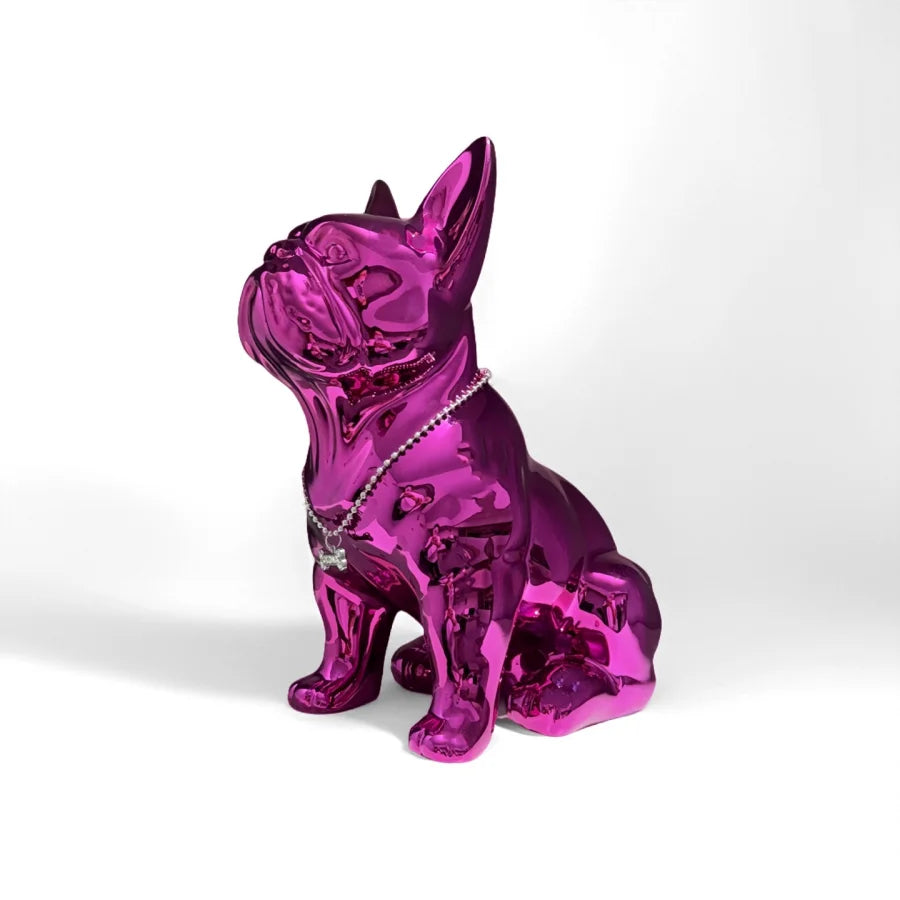 Adorable French Bulldog Sculpture Home Living Room Bedside Table Decoration Cute Pet Themed Figurine