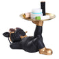 French Bulldog Sculpture Dog Statue with Tray and Keys Holder Storage Gift Home Decor Ornaments Rood Decor Animal Figurine
