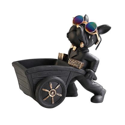 French Bulldog Sculpture Dog Statue with Tray and Keys Holder Storage Gift Home Decor Ornaments Rood Decor Animal Figurine