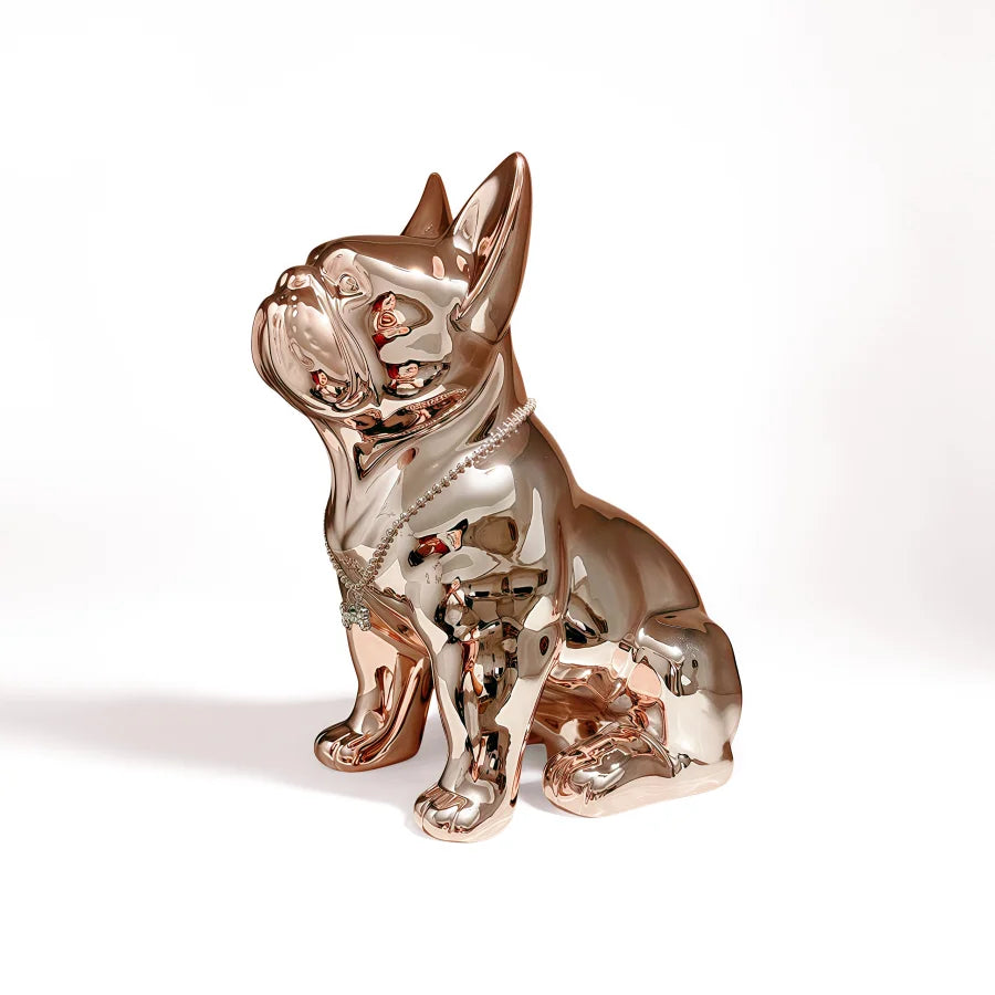 Adorable French Bulldog Sculpture Home Living Room Bedside Table Decoration Cute Pet Themed Figurine
