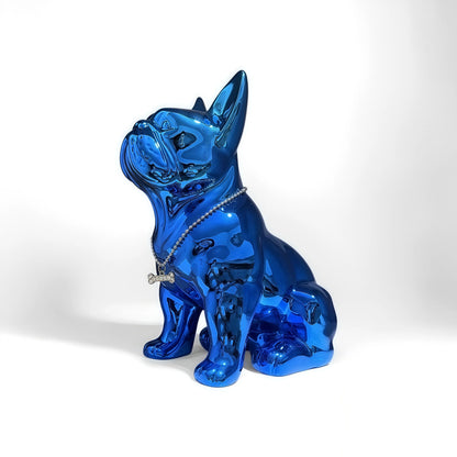 Adorable French Bulldog Sculpture Home Living Room Bedside Table Decoration Cute Pet Themed Figurine