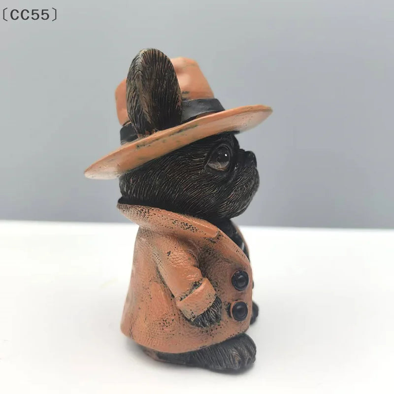 ?CC55?Handmade French Bulldog Statue Garden Decor Resin Crafts Dog Lover Gift Sculpture Patio Lawn Courtyard Home Decoration