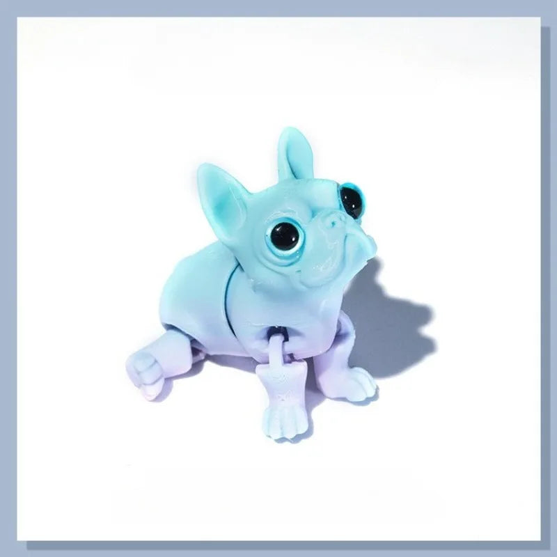 3D Printed Dog Model Solid Color Movable Pitbull Dog Doll Multi-jointed Articulated Animal Figurine Desktop Decoration