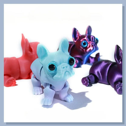 3D Printed Dog Model Solid Color Movable Pitbull Dog Doll Multi-jointed Articulated Animal Figurine Desktop Decoration