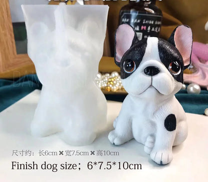 3D-Silikonformen für britische Bulldoggen, Tier-Gießformen aus Epoxidharz, Hunde-Simulationsformen, Kerzenformen, Beton- und Gipsformen