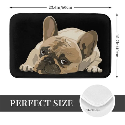Custom Cute French Bulldog Doormat Anti-Slip Entrance Kitchen Bathroom Door Floor Mat Garage Rug Carpet Footpad