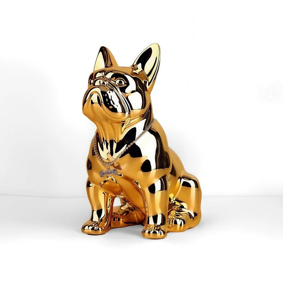 Adorable French Bulldog Sculpture Home Living Room Bedside Table Decoration Cute Pet Themed Figurine