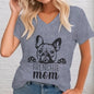 Frenchie Mom Shirt Women V-neck French Bulldog Graphic Tee Animal Lover Shirt French Bulldog Dog Owner Gift Ideas T-shirt Female