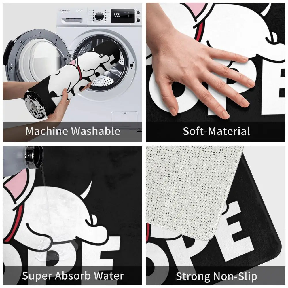 Custom Cute French Bulldog Doormat Anti-Slip Entrance Kitchen Bathroom Door Floor Mat Garage Rug Carpet Footpad