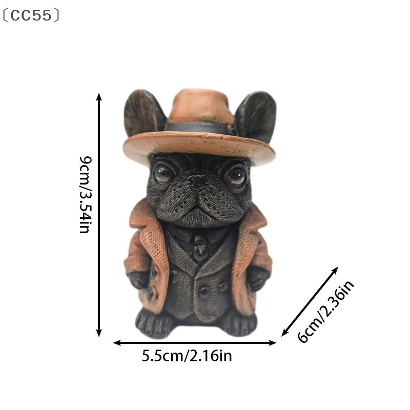 ?CC55?Handmade French Bulldog Statue Garden Decor Resin Crafts Dog Lover Gift Sculpture Patio Lawn Courtyard Home Decoration