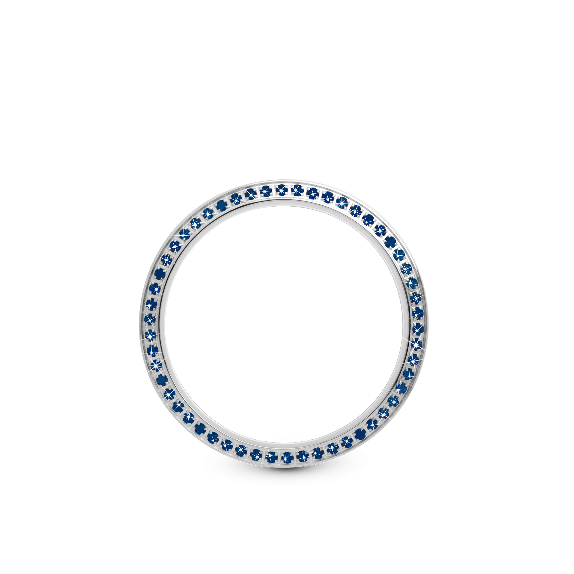 Topring - Polished Steel with 54 Blue Safir