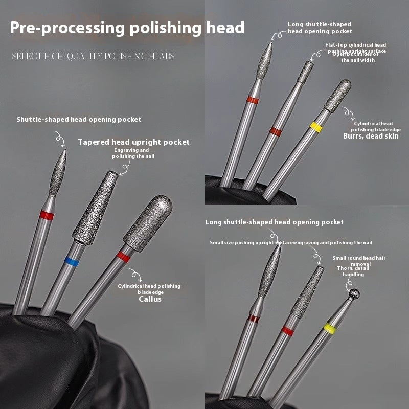 Vormontierter Polierkopf-Satz mit Diamantsand für die Maniküre