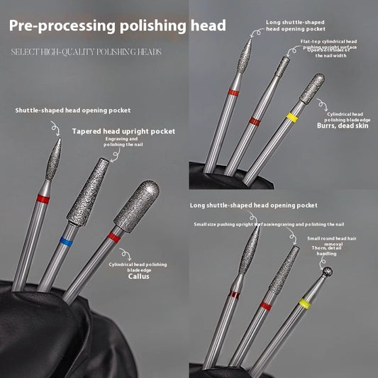 Vormontierter Polierkopf-Satz mit Diamantsand für die Maniküre