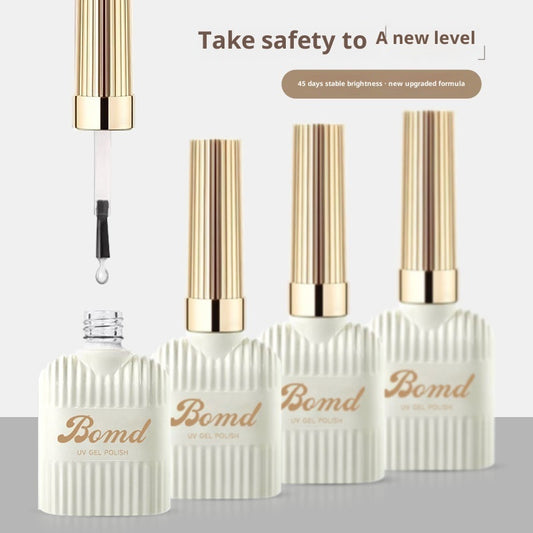 Herstellung eines Nagellackklebers durch Verschmieren von Grundierung und Versiegelungsschicht