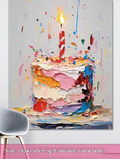 Birthday Party Layout Cake Hanging Cloth Children Background Wall