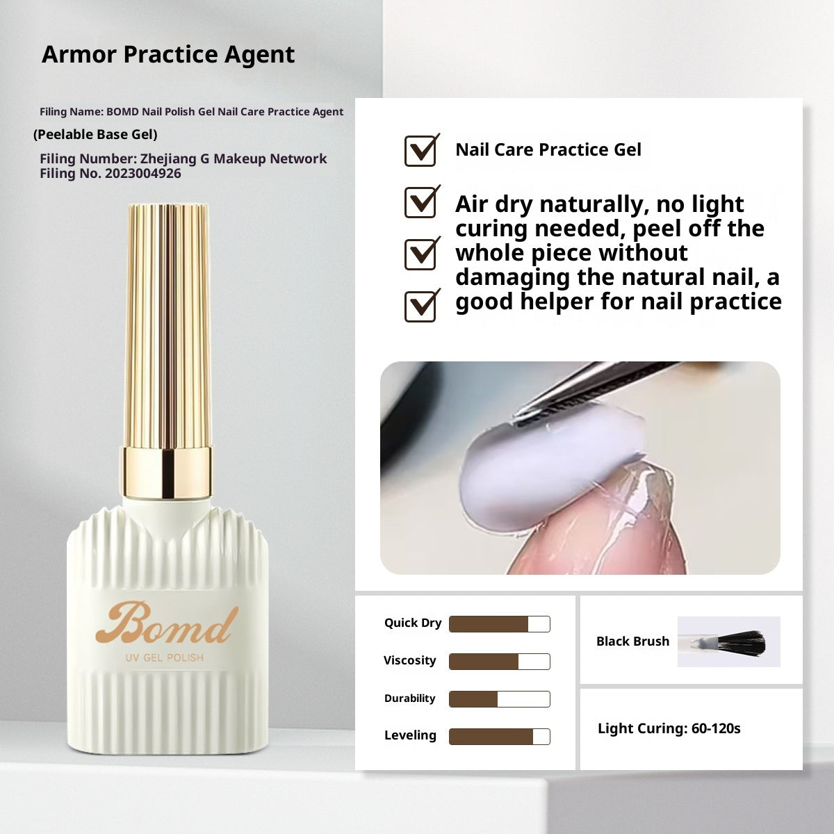 Herstellung eines Nagellackklebers durch Verschmieren von Grundierung und Versiegelungsschicht