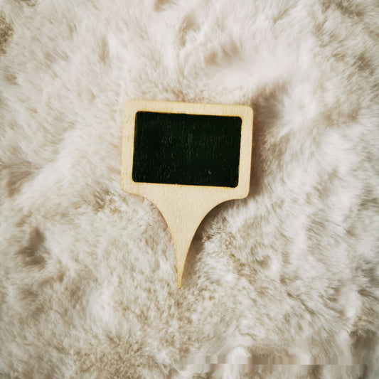 Kleines kleines Holzbrett-Kuchen-Etikett, Käse-Preisschild-Quadrat-Holzstück-Einsatz