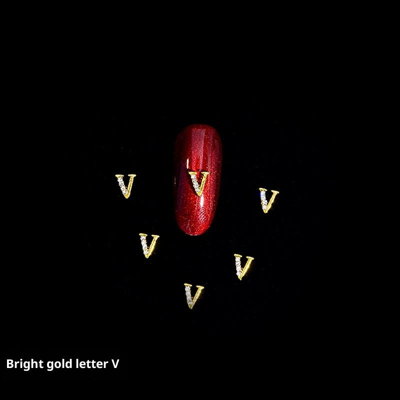 26 Buchstaben Legierung Nagelornament Nagelkristall