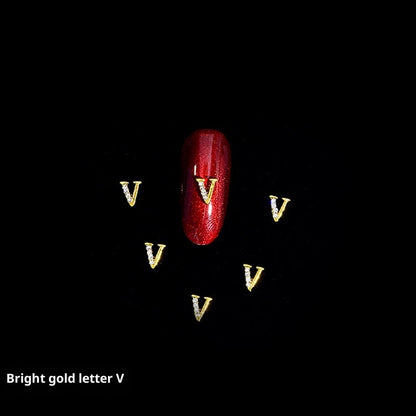 26 Buchstaben Legierung Nagelornament Nagelkristall