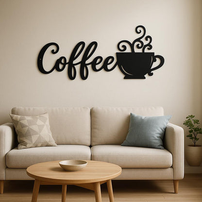 Coffee Metal Wall Decor Sign,Iron Art Silhouette Mug,Upgrade Your Wall Aesthetic